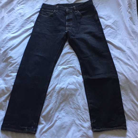 Levi’s 501 Black Tan Stitch Denim Pants sz 32 x 30 - Picture 1 of 8